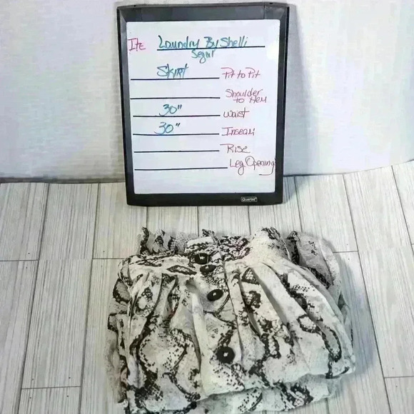 Laundry by Shelli Segal Size M midi white/snake print pleated skirt - Picture 12 of 12